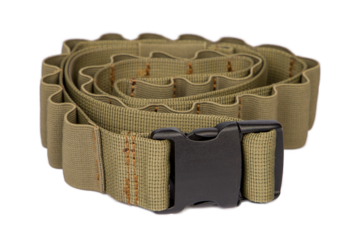 Hunting cartridge belt without ammunition. Isolated on white.