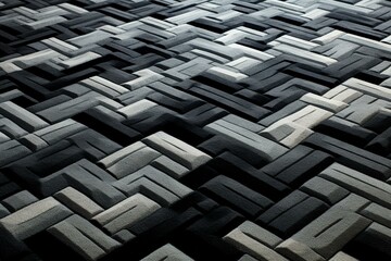 A unique carpet design featuring geometric patterns, created with advanced 3D rendering techniques. Generative AI