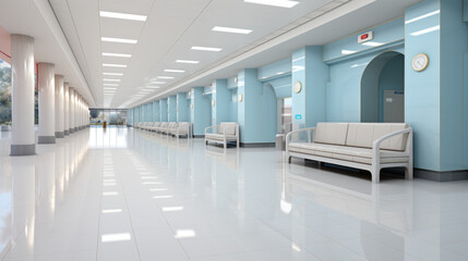 Modern interior science laboratory or factory background with lighting in monotone.