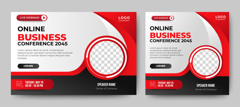 Digital marketing seminar social media web banner template. vector	
