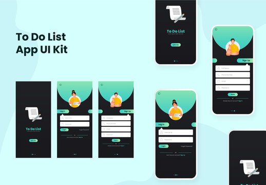 To Do List App UI Kit Including as Sign In, Sign Up for Mobile Application and Responsive Website.
