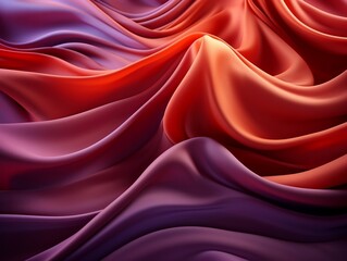 Obraz premium Flowing fabrics abstract background in deep purple color generative ai