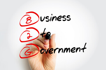 B2G Business To Government - trade between the business sector as a supplier and a government body...