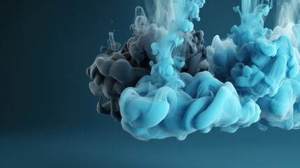 blue cloud of ink in 3d style wallpaper background
