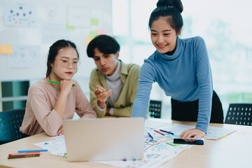Team of Creative Web, Graphic Designer planning for mobile phone, drawing website ux ui app for...