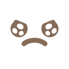 シンプルな顔表情パーツ　怒る⭐︎PNG