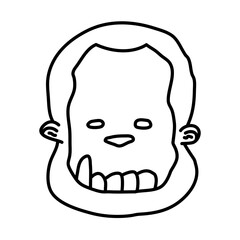 kingkong of monster characters doodle icon