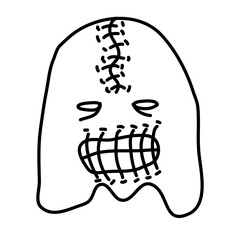 zombie of monster characters doodle icon