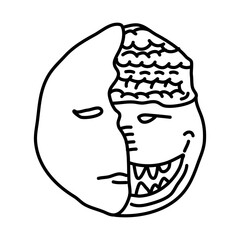 scary mask of monster characters doodle icon