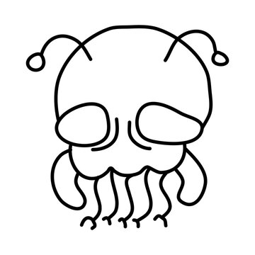skull head of monster characters doodle icon