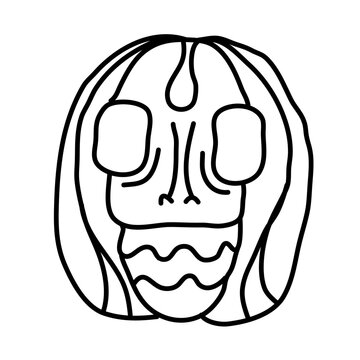 scary villain of monster characters doodle icon