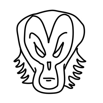 scary monkey of monster characters doodle icon