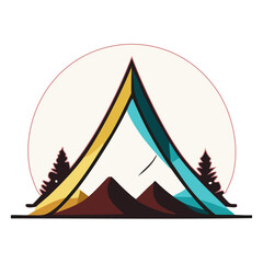 Mountain logo camping vector
