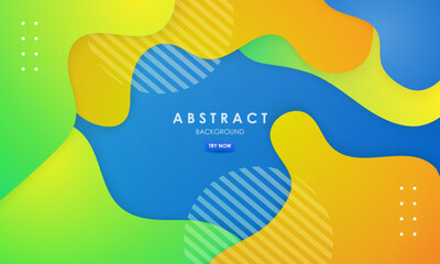 Abstract blue with yellow and green color shapes background design