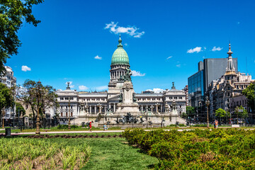 The Palace of the Argentine National Congress, Palacio del Congreso in Buenos Aires, Argentina - obrazy, fototapety, plakaty