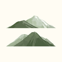Mountain Landscape Vector Illustration Set
