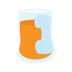 Big beer mug with flat vector illustration