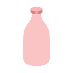 Milk bottle isolated on white background. Vector flat illustration