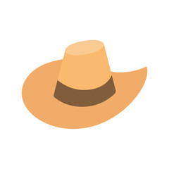Cute cartoon style cowboy hat. Flat vector illustration.