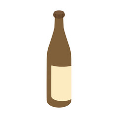 bottle of beer vector colored flat icon on white background