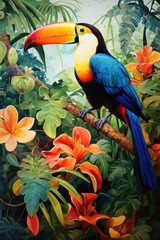 toucan in the jungle digital art