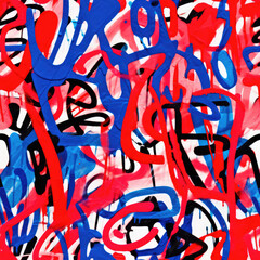 Calligraphy graffiti doodles funky grunge repeat pattern