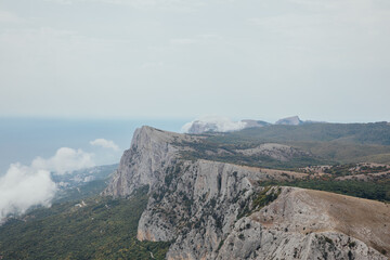 mountains in nature hiking journey rocks