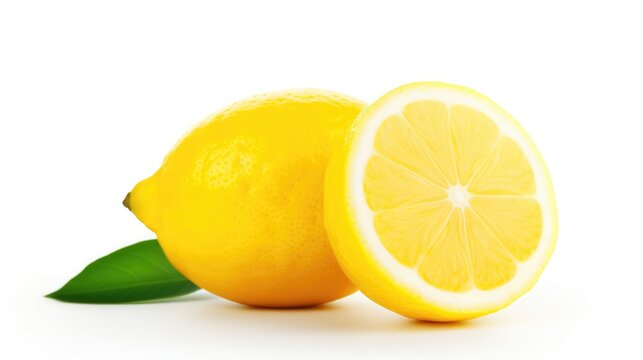 Lemon in white background, AI generated Image