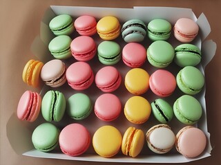 Obraz premium colorful macaroons in a bowl