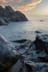 sea, water, ocean, beach, coast, sky, sunset, landscape, rock, nature, sunrise, seascape, rocks, sun, stone, coastline, dusk, wave, clouds, horizon, summer, calm, waves, cloud, shore