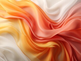 Obraz premium Flowing fabrics abstract orange yellow and pink swirly background generative ai