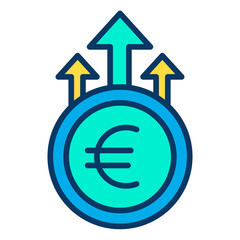 Lineal color Euro Growth value icon