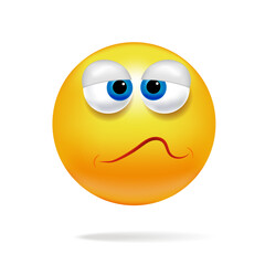 Icon, symbol, character of expression of emotions with the eyes.
3D vector image.