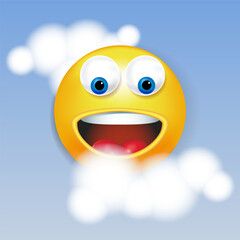 Icon, symbol, character of expression of emotions with the eyes.
3D vector image.