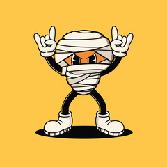 Halloween Retro Mascot Character Illustration