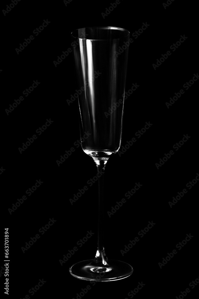 Sticker Champagne glass on black