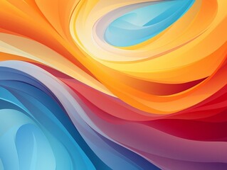 Flowing fabrics abstract orange purple and blue circle spiral background generative ai