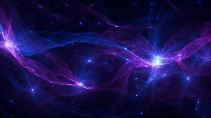 Abstract purple and blue fiber style space and galaxy