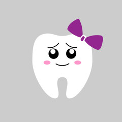 Tooth icon vector. Tooth Fairy illustration sign. Funny tooth symbol or logo.