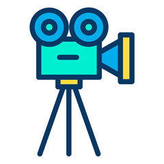 Obraz premium Lineal color Video camera icon