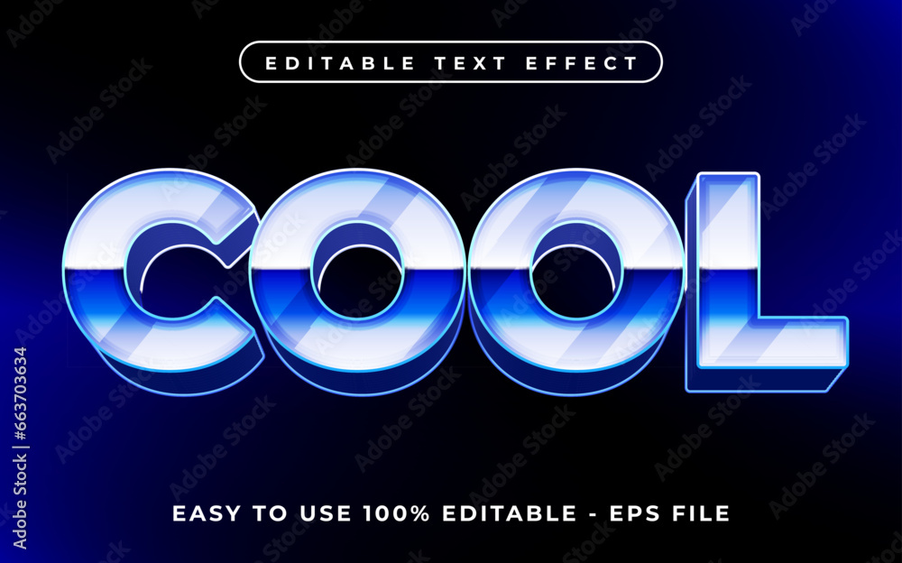 Poster cool editable text effect mock up use for logo and business brand, 3d typography template