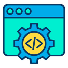 Lineal color web development icon