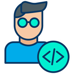Lineal color Woman Developer icon