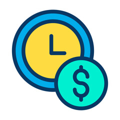 Lineal color Clock Dollar icon
