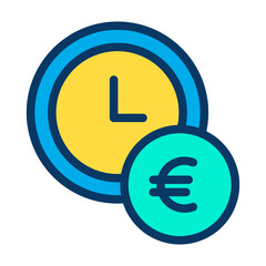 Obraz premium Lineal color Euro Time, fixed investment icon