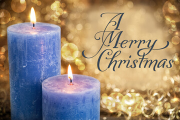 Text A Merry Christmas, Candles, Warm Atmosphere, Christmas, Winter