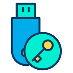 Lineal color Pendrive key icon