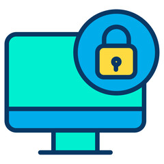 Lineal color Lock Computer icon