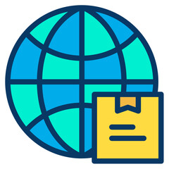 Lineal color school map icon