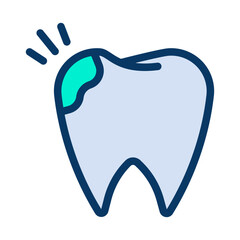 Lineal color Dental Cavity icon